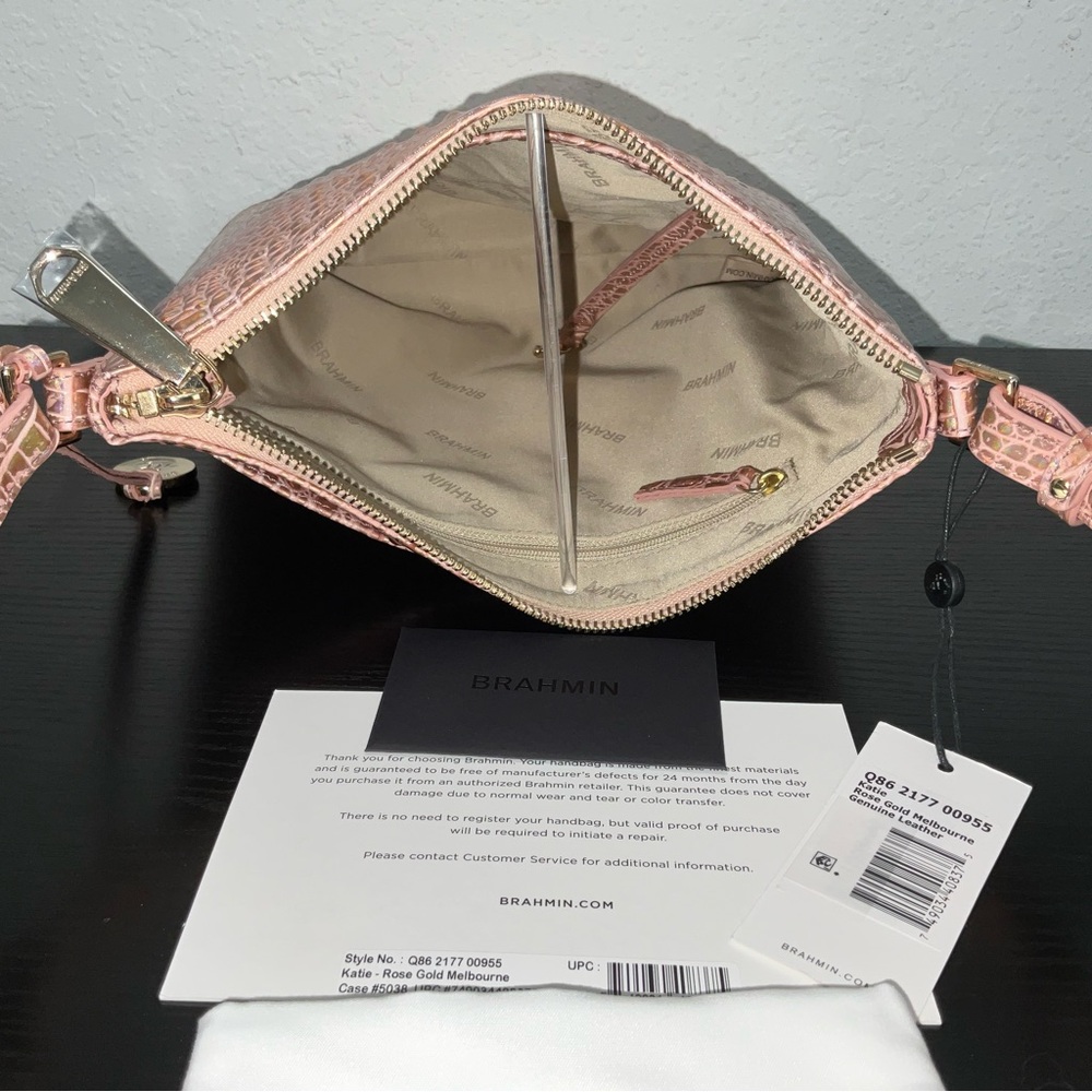 Brahmin Katie ROSE GOLD MELBOURNE Pink/Gold Color W/Partial Rear Eye - Picture 7 of 8